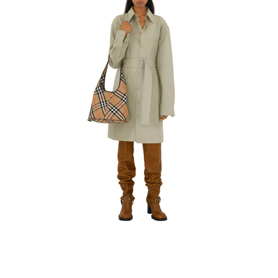 스몰 체크 숄더 백 샌드