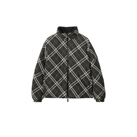 리버시블 체크 나일론 퍼퍼 재킷 스너그