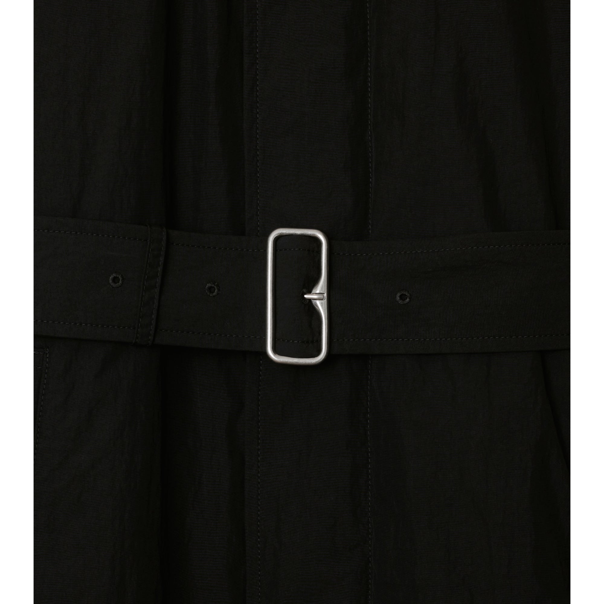 롱 나일론 코튼 패딩 카 코트 블랙