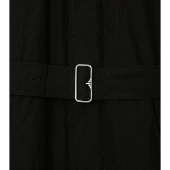 롱 나일론 코튼 패딩 카 코트 블랙