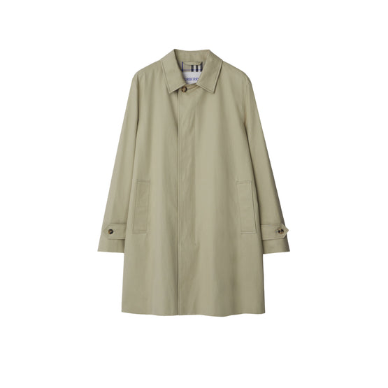 롱 개버딘 카 코트 라이큰