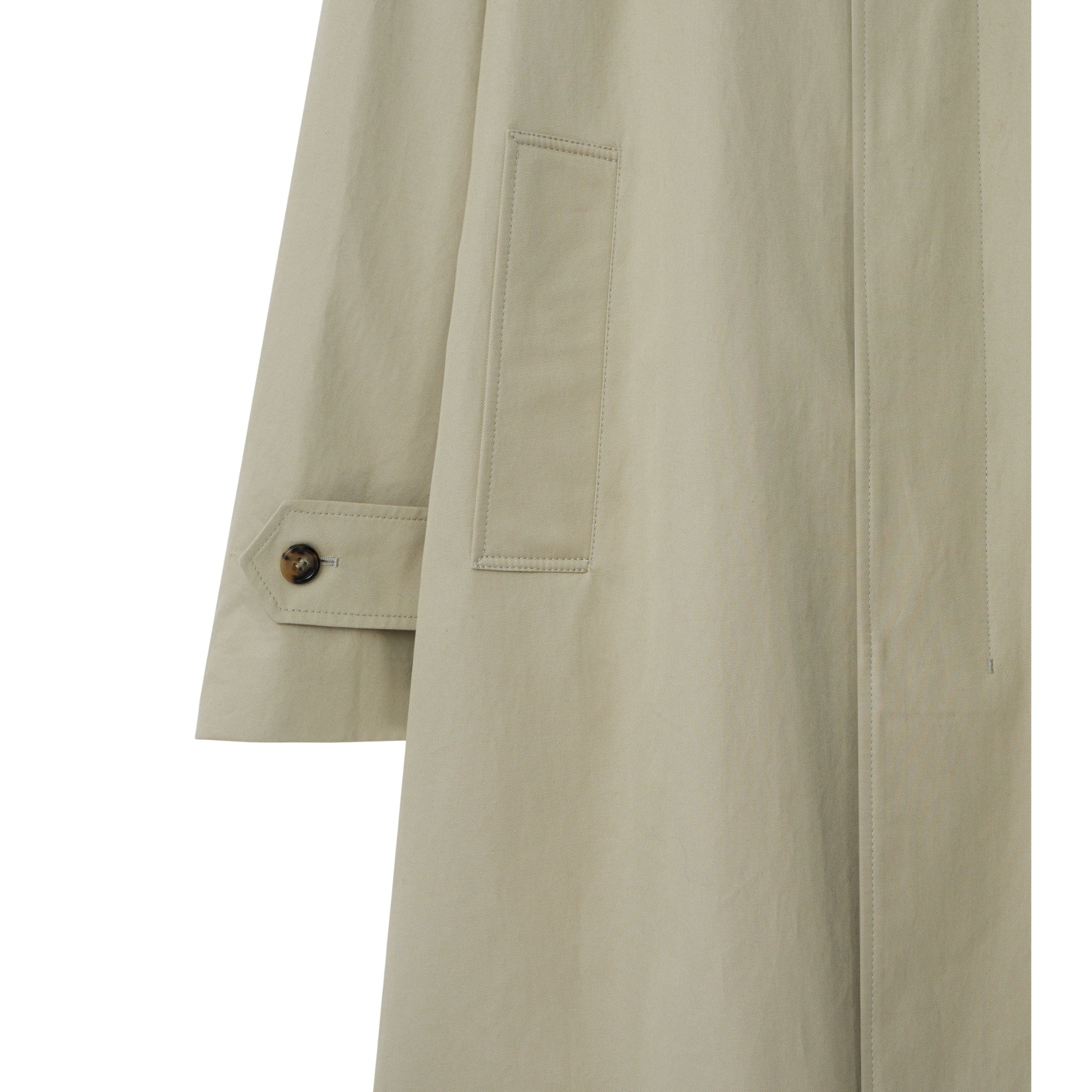 롱 개버딘 카 코트 라이큰