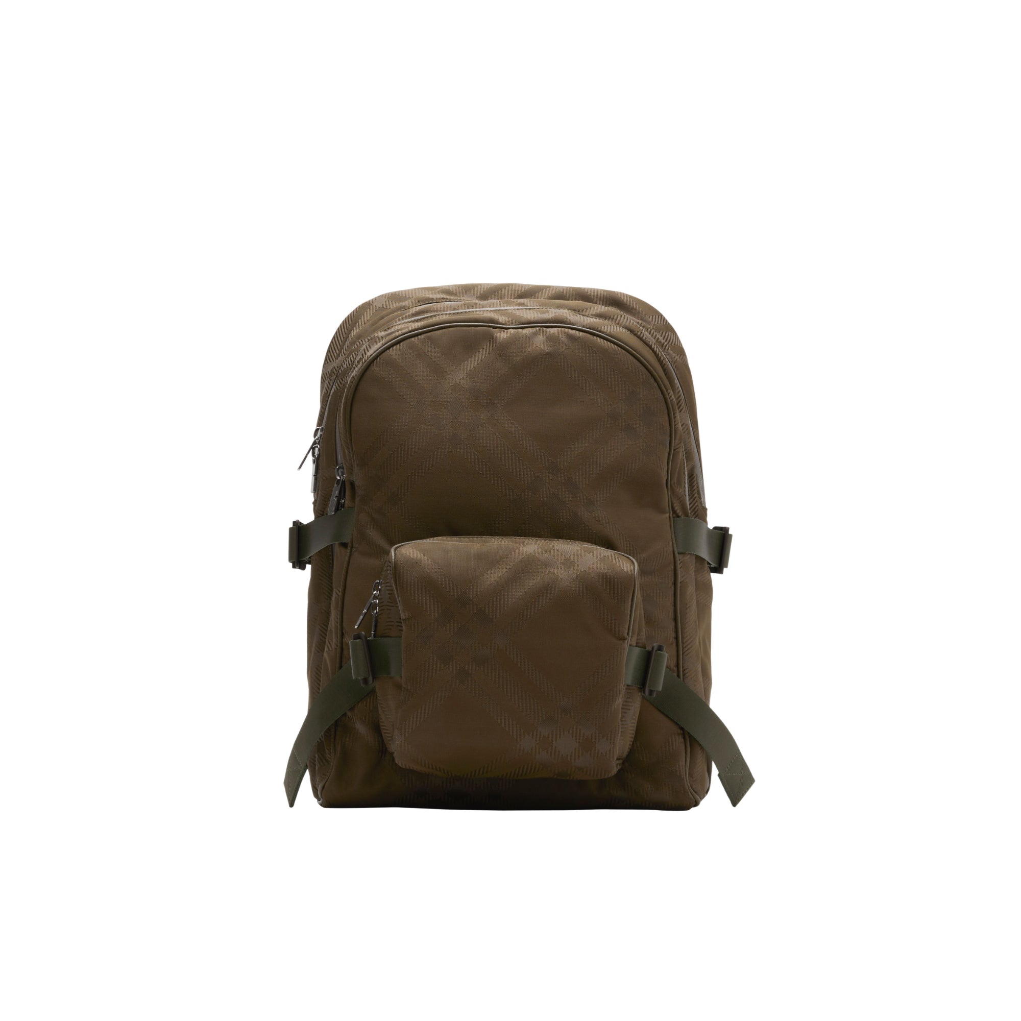 체크 자카드 백팩 밀리터리