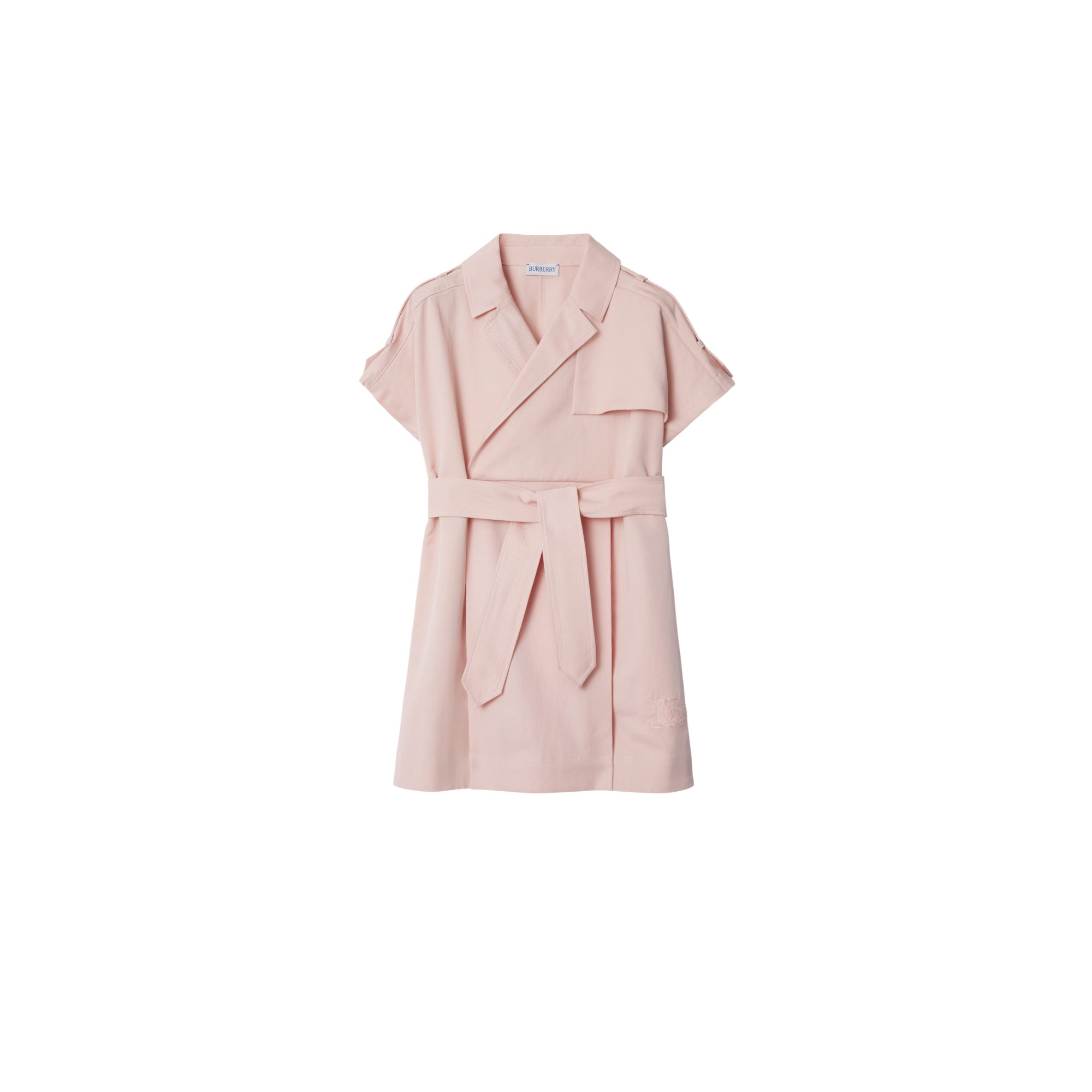 코튼 블렌드 트렌치 드레스 애프리콧 핑크