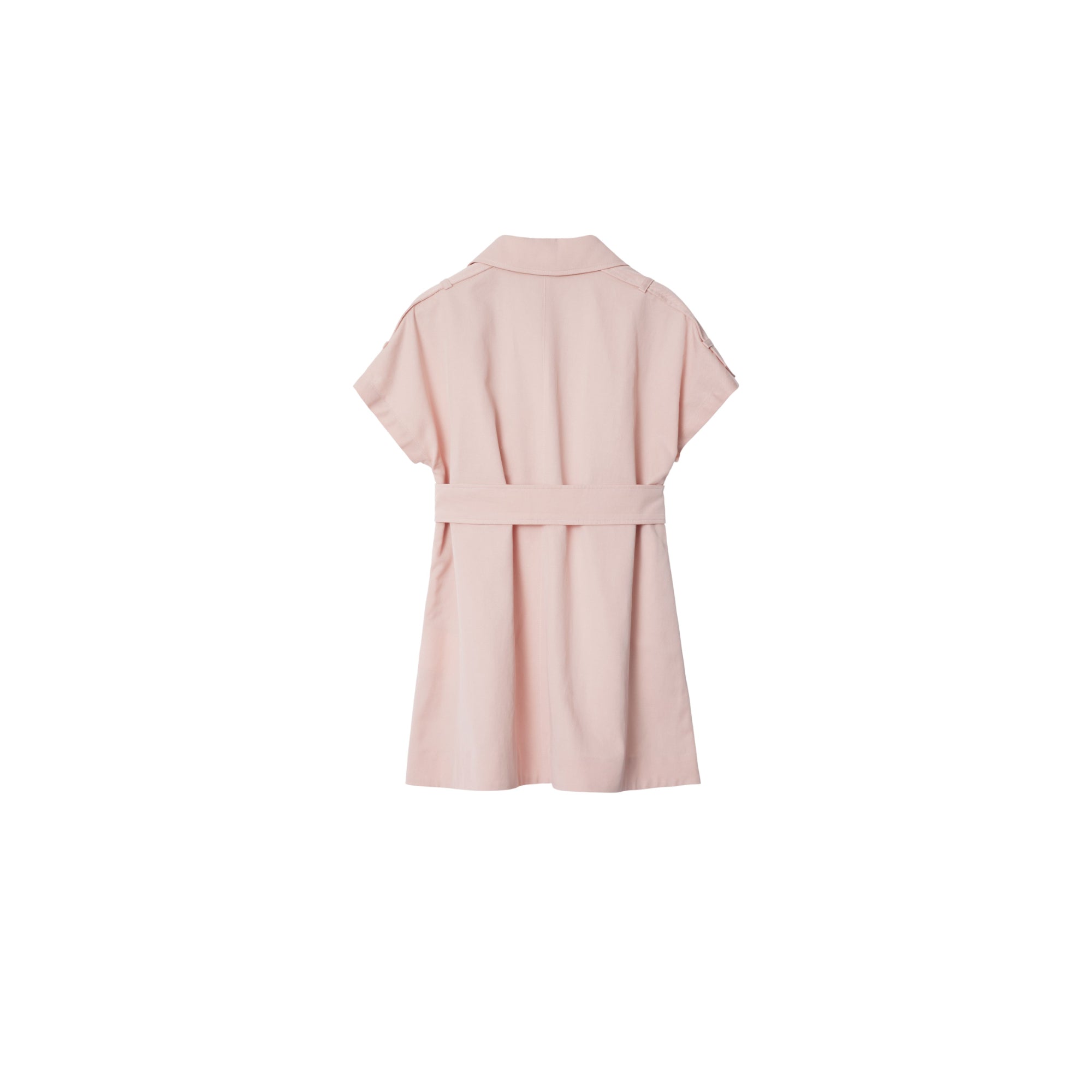 코튼 블렌드 트렌치 드레스 애프리콧 핑크