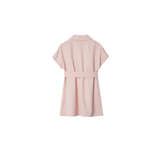 코튼 블렌드 트렌치 드레스 애프리콧 핑크