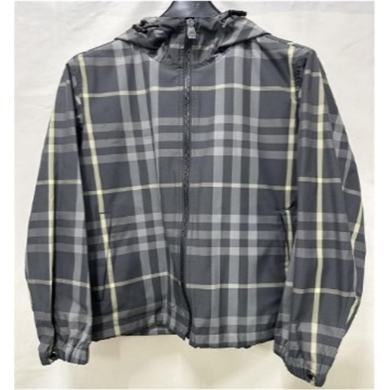 남성 체크 패턴 지퍼 자켓