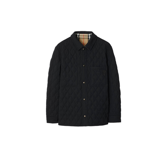 리버시블 퀼팅 나일론 오버셔츠 블랙/샌드