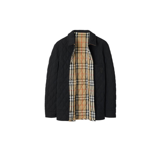 리버시블 퀼팅 나일론 오버셔츠 블랙/샌드