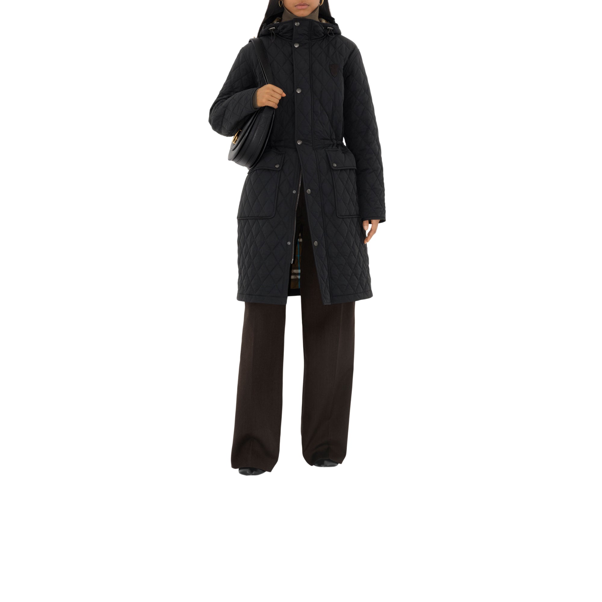 퀼팅 나일론 파카 블랙/스너그