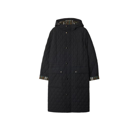 퀼팅 나일론 파카 블랙/스너그