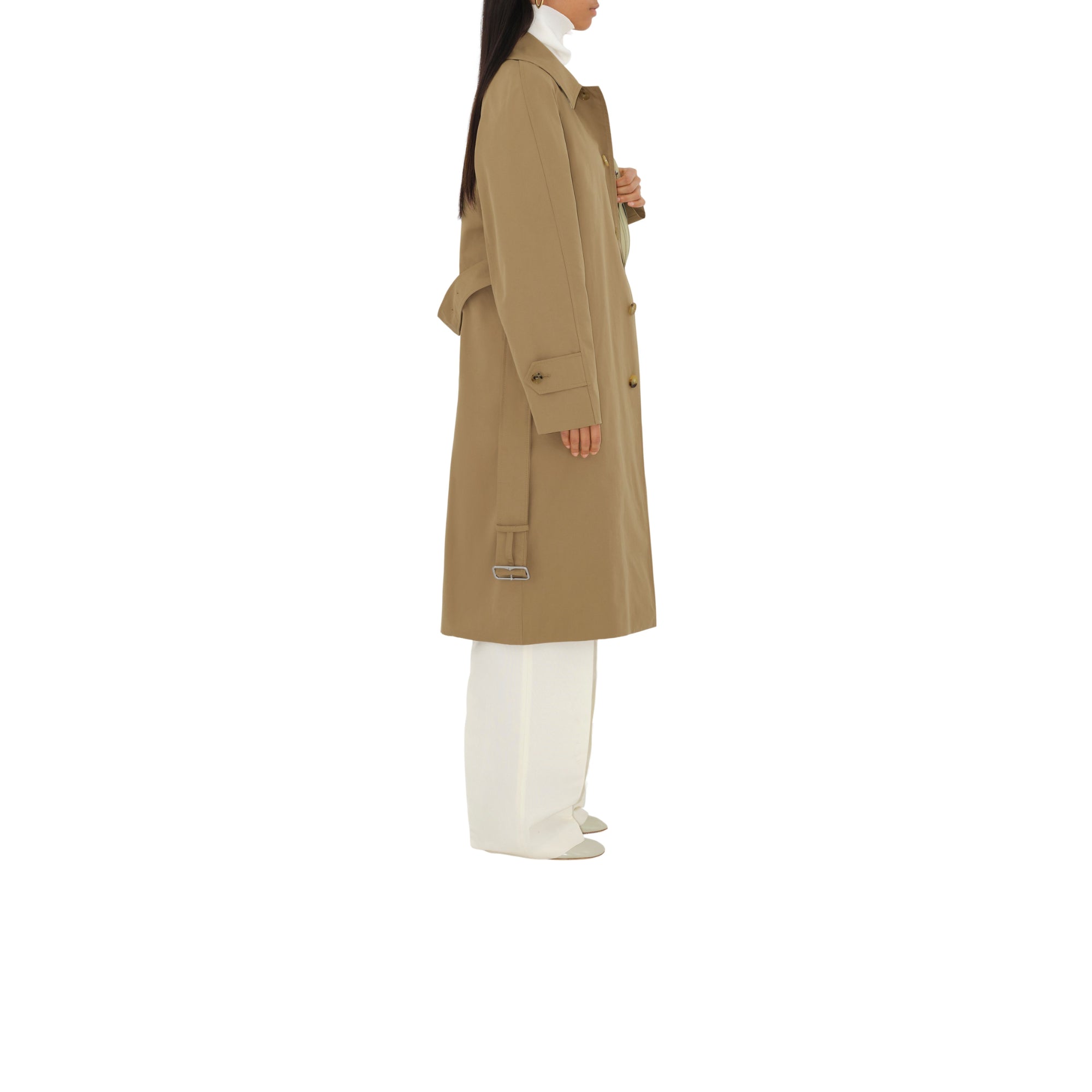 롱 개버딘 카 코트 테디