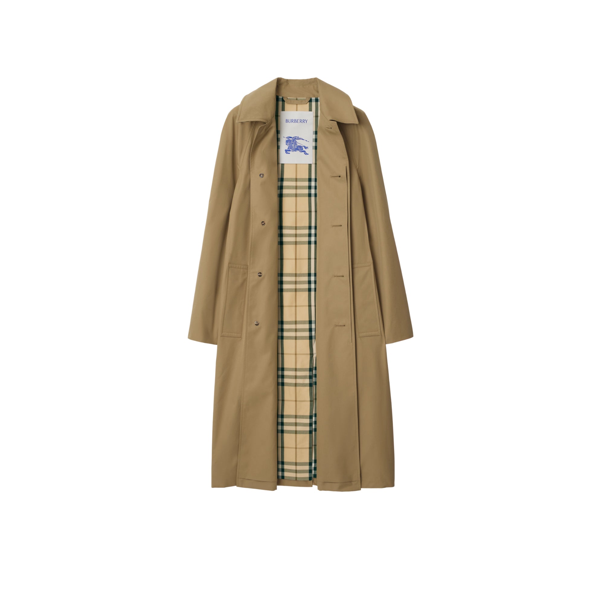 롱 개버딘 카 코트 테디