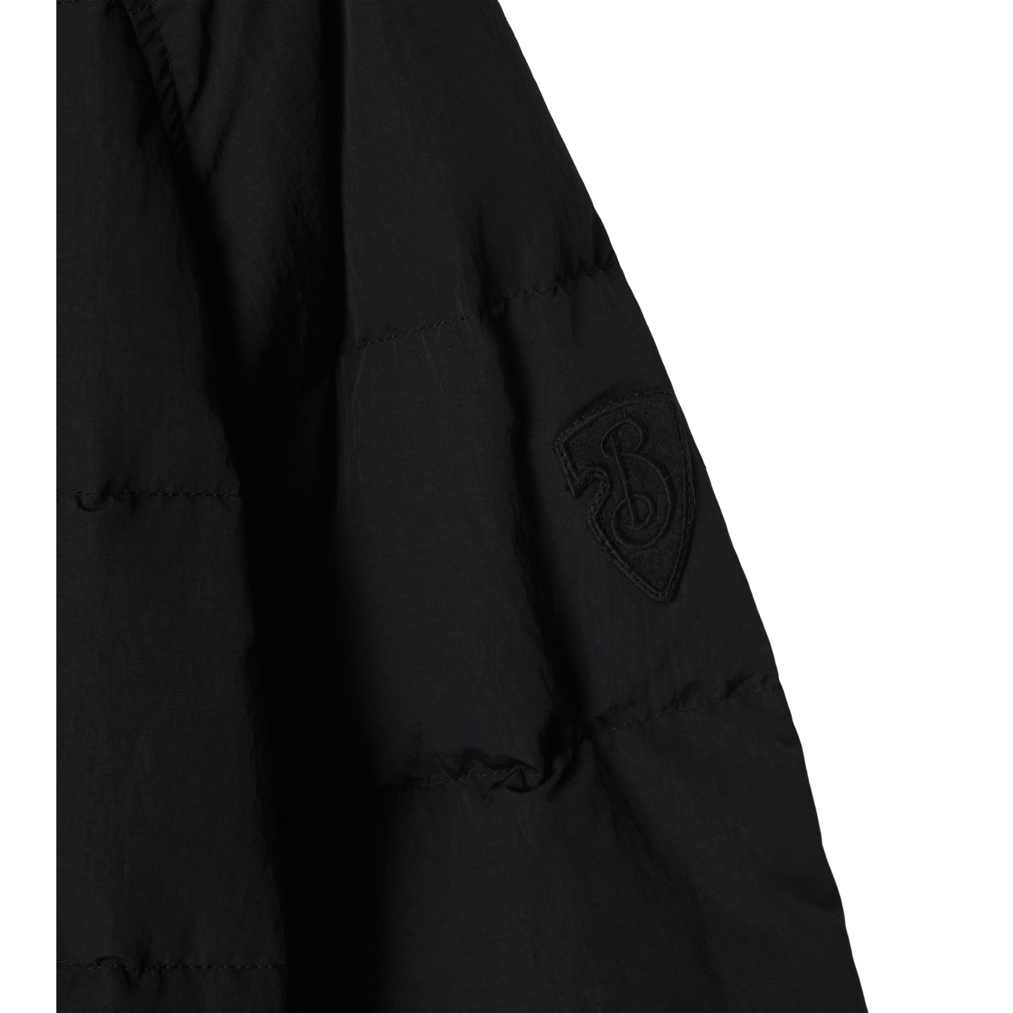 미드 렝스 나일론 퍼퍼 코트 블랙/샌드