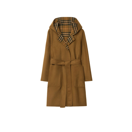 리버시블 체크 울 랩 코트 쉬루