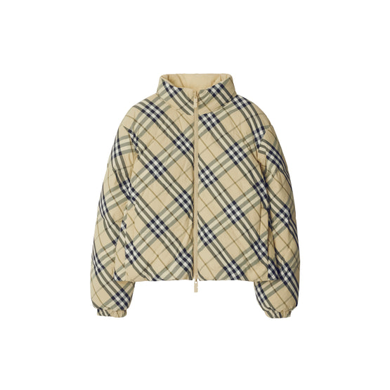 리버시블 체크 퍼퍼 재킷 그레인