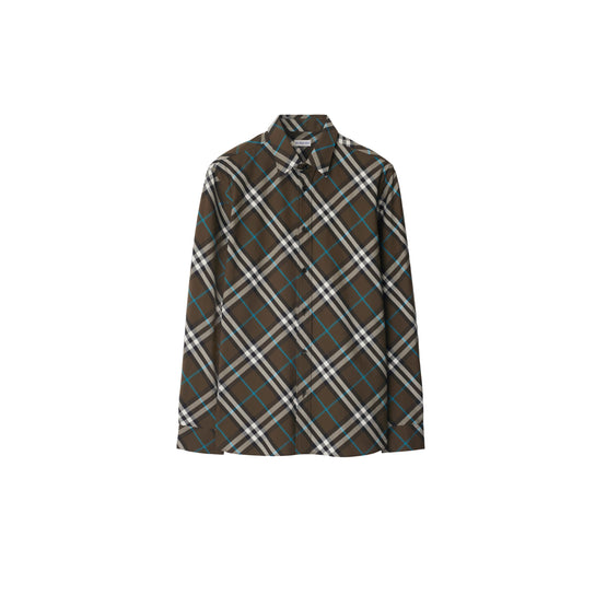 체크 코튼 셔츠 스너그