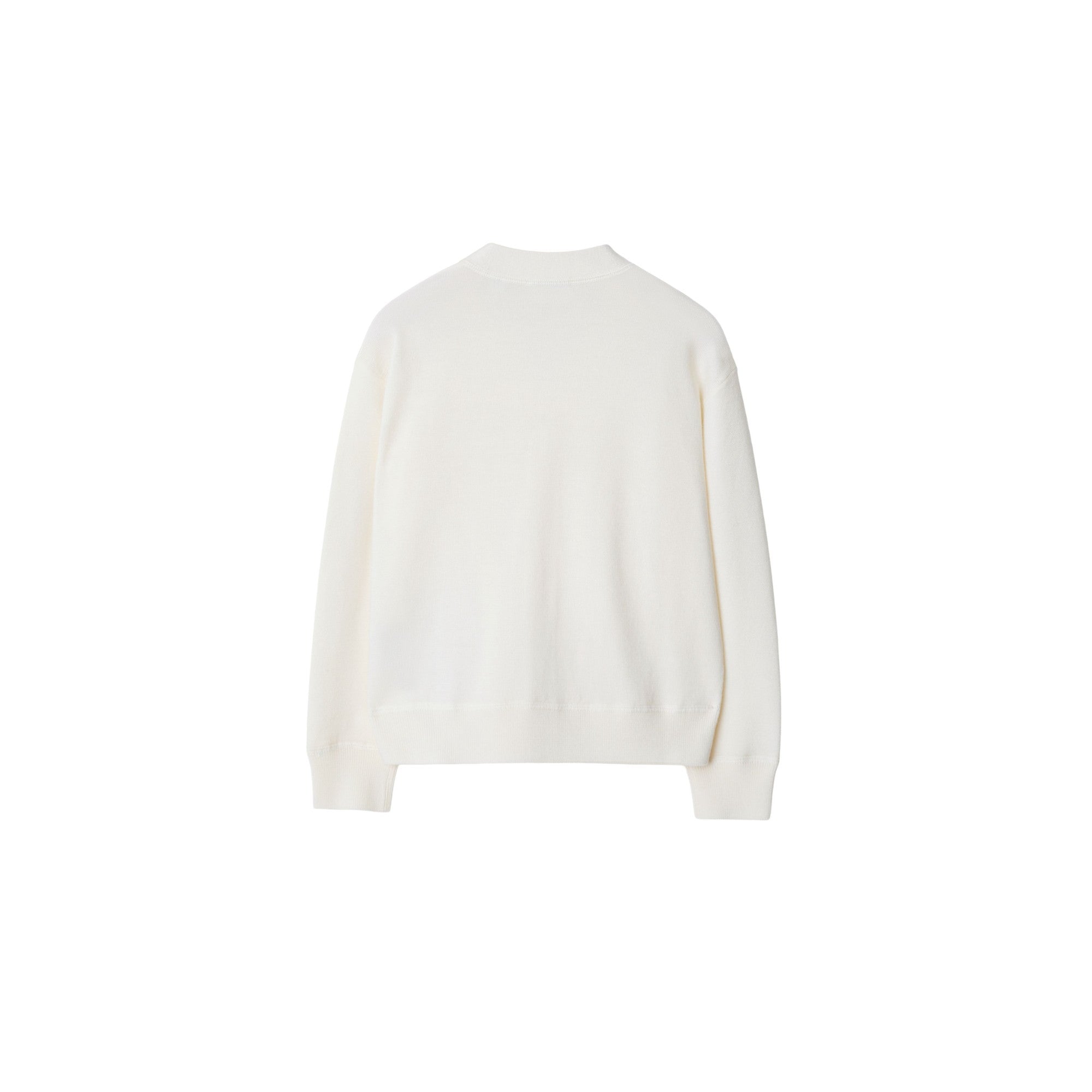 체크 라벨 울 카디건 아이보리