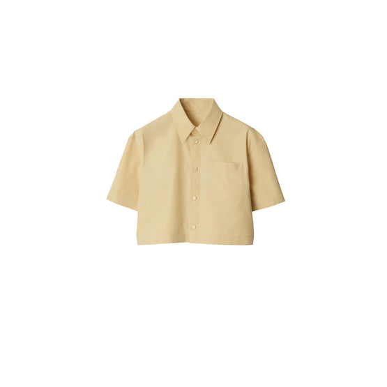 크롭 코튼 셔츠 헤이