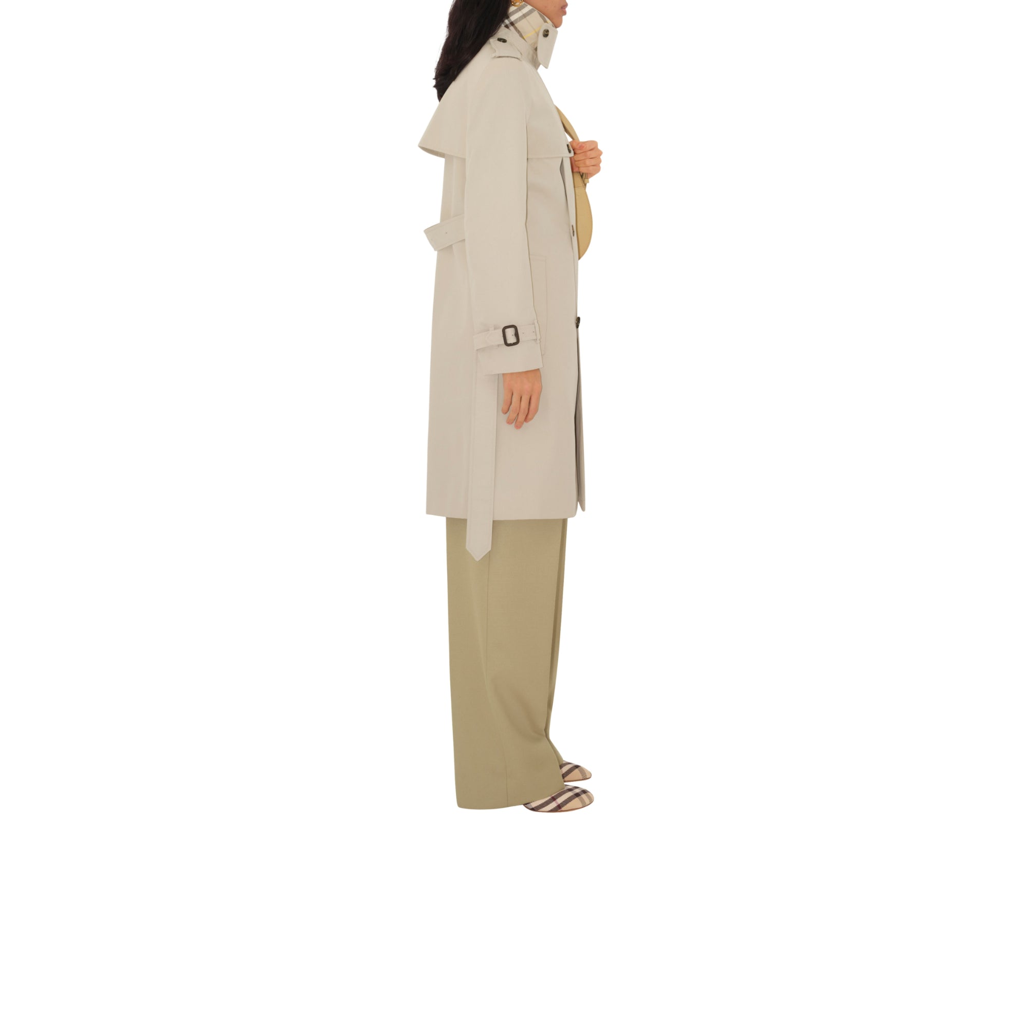 미드 렝스 코튼 블렌드 트렌치코트 토프