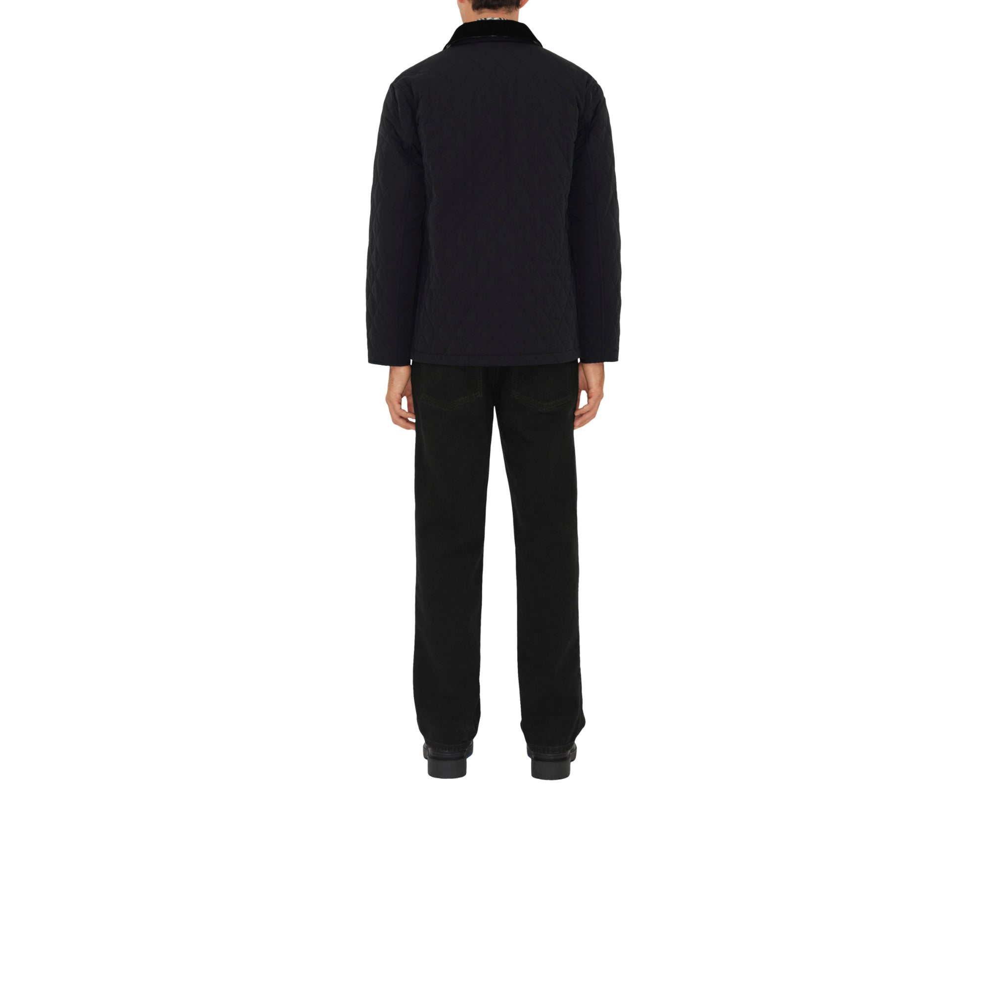 퀼팅 나일론 반 재킷 블랙/스너그