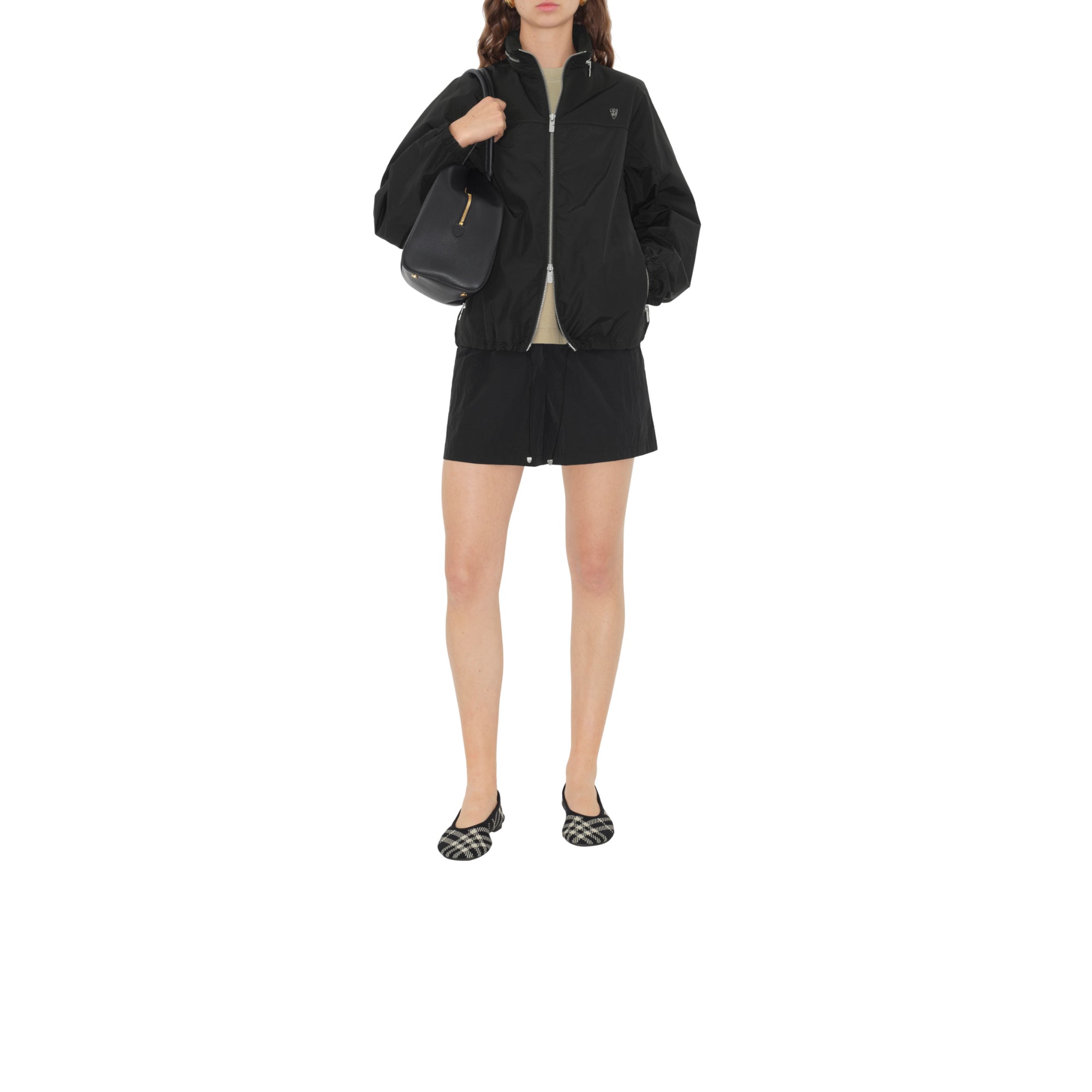 나일론 코튼 재킷 블랙