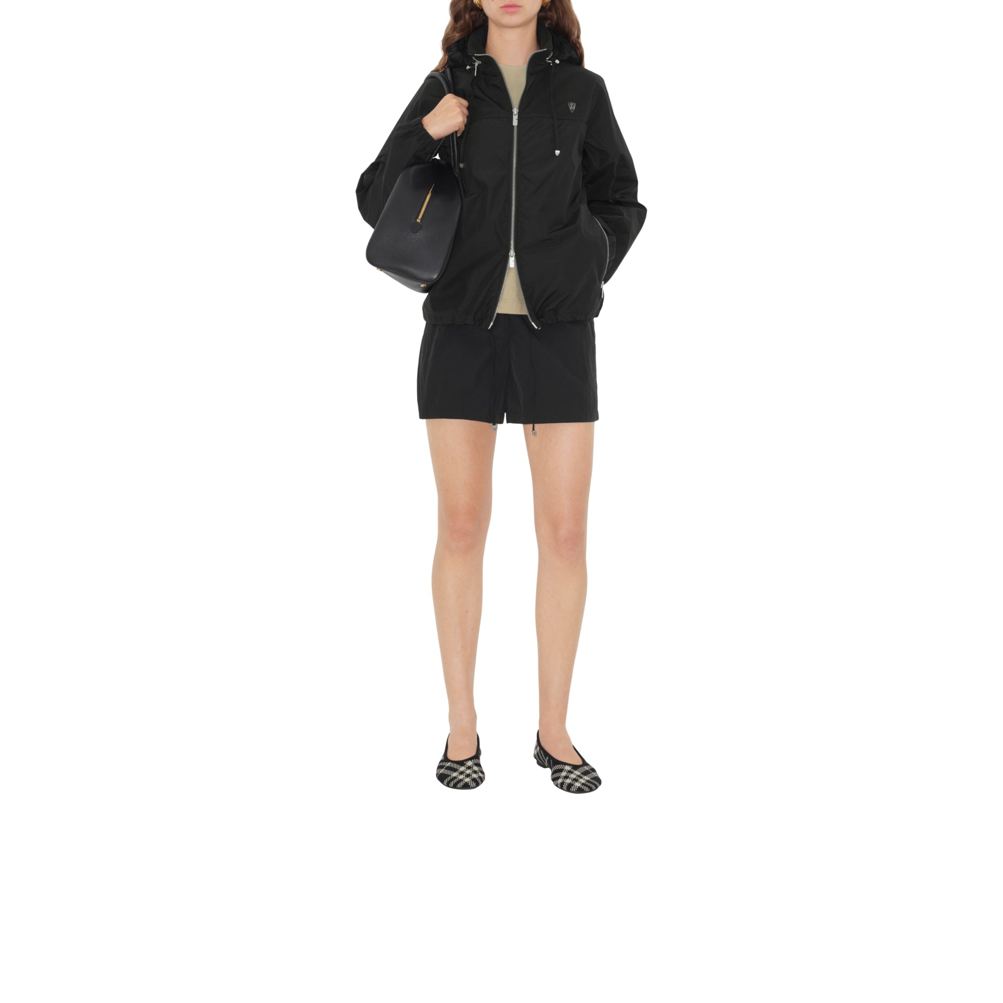 나일론 코튼 재킷 블랙