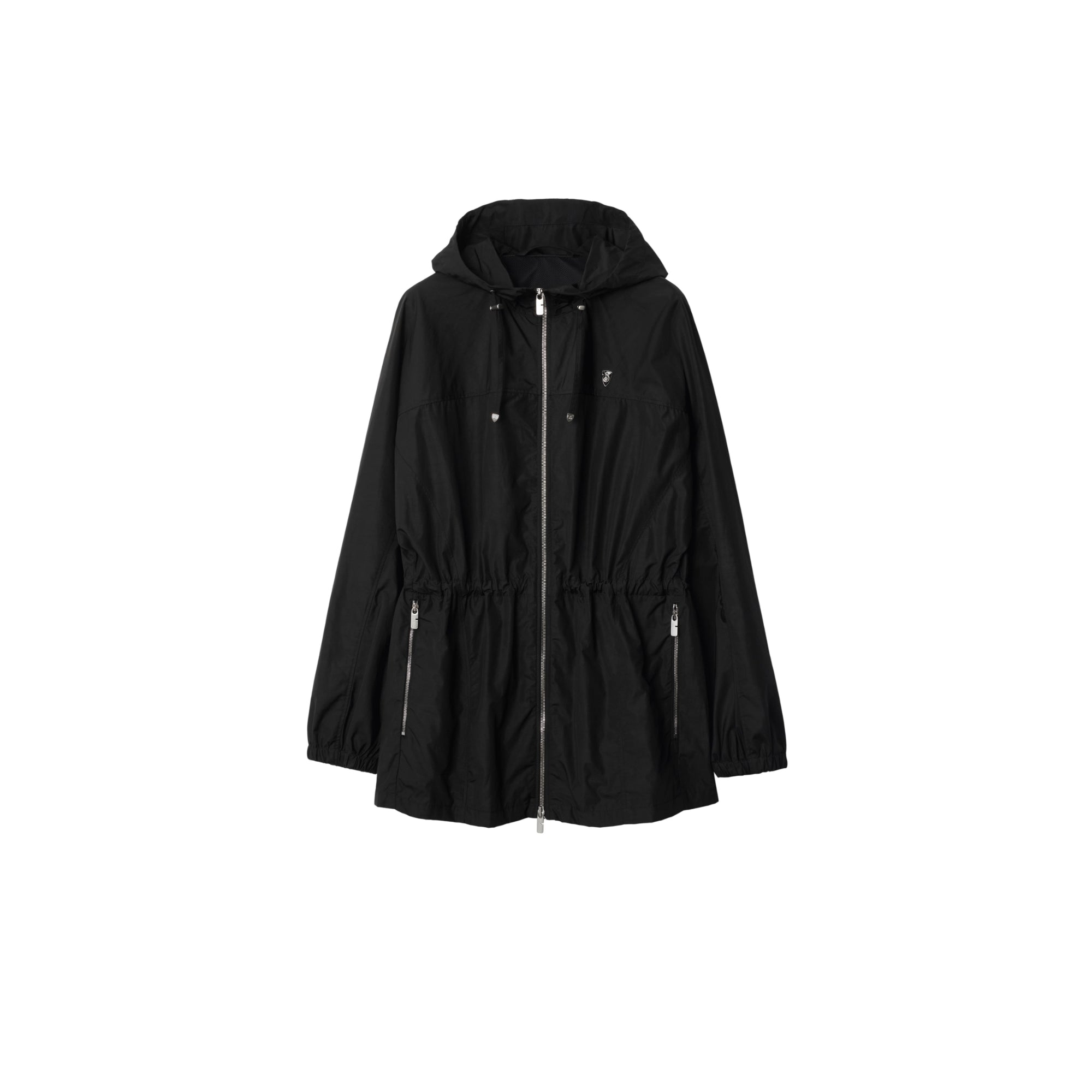 쇼트 나일론 코튼 파카 블랙