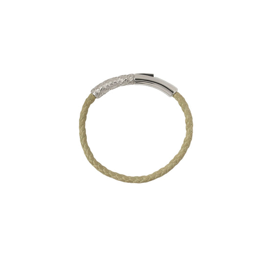 레더 체크 브레이슬릿 실버/아티초크