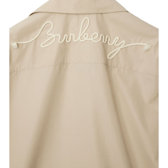 릴랙스핏 노트 로고 코튼 포플린 셔츠 파슬