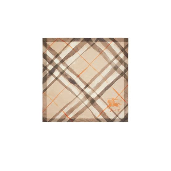 워터컬러 체크 실크 스카프 버치