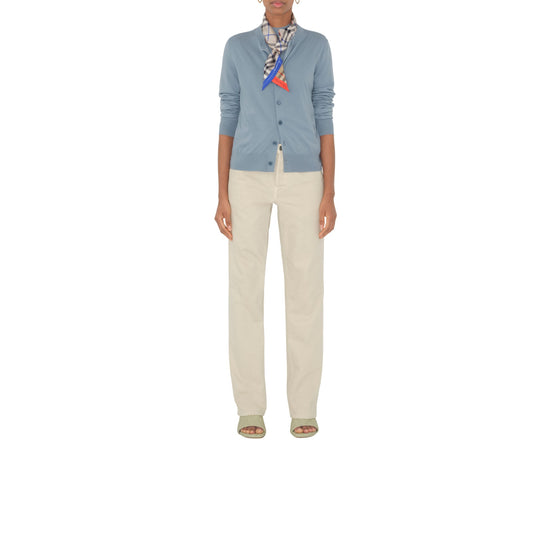 스키니 컨트라스트 체크 실크 스카프 샌드/라이큰