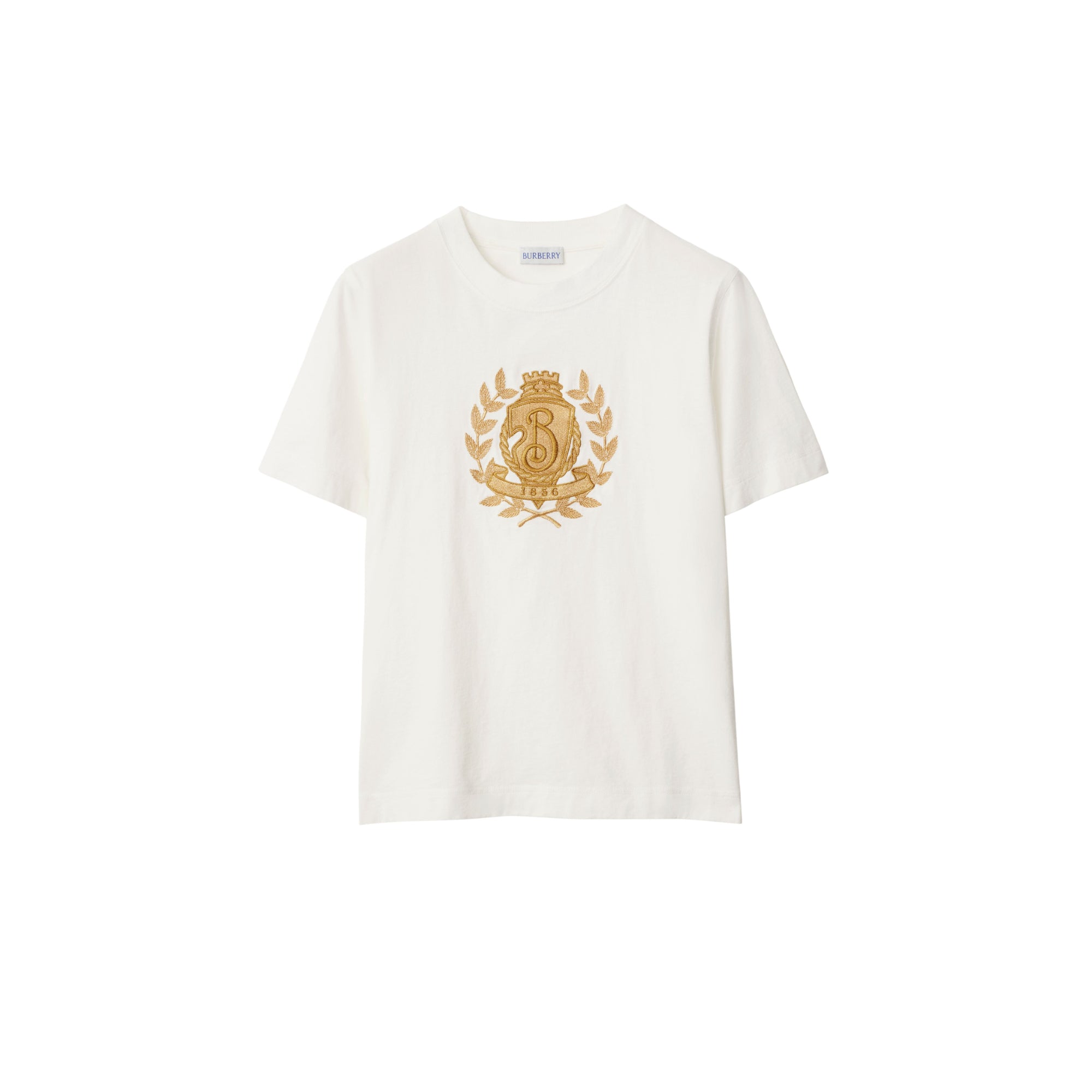 B 크레스트 코튼 티셔츠 초크