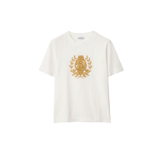 B 크레스트 코튼 티셔츠 초크