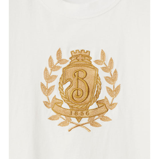 B 크레스트 코튼 티셔츠 초크