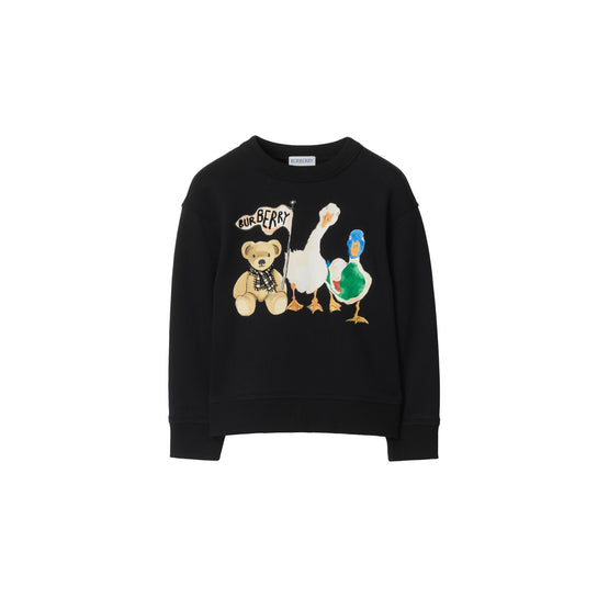 토마스 베어 앤 프렌즈 코튼 스웨트셔츠 블랙