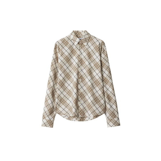 레귤러핏 체크 코튼 셔츠 코튼