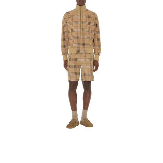 체크 트랙 재킷 샌드