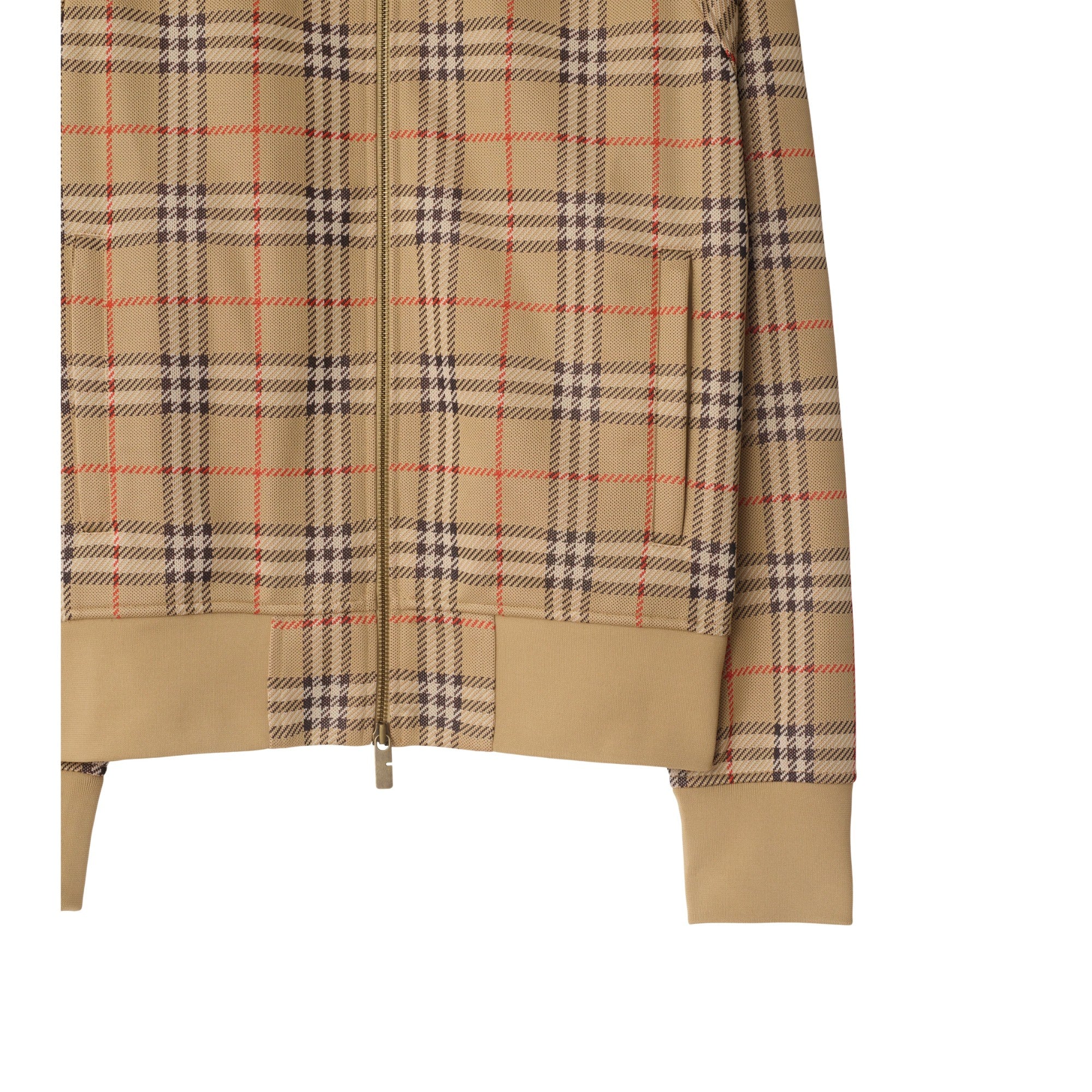 체크 트랙 재킷 샌드