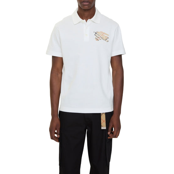 EKD 체크 코튼 폴로셔츠 초크 화이트