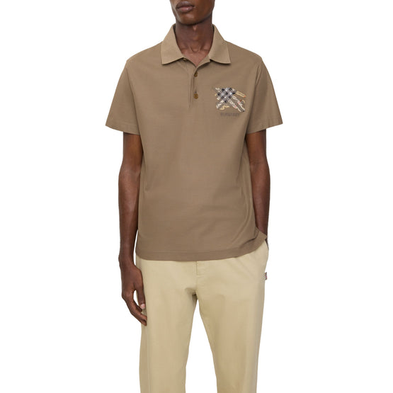 EKD 체크 코튼 폴로셔츠 클레이 브라운