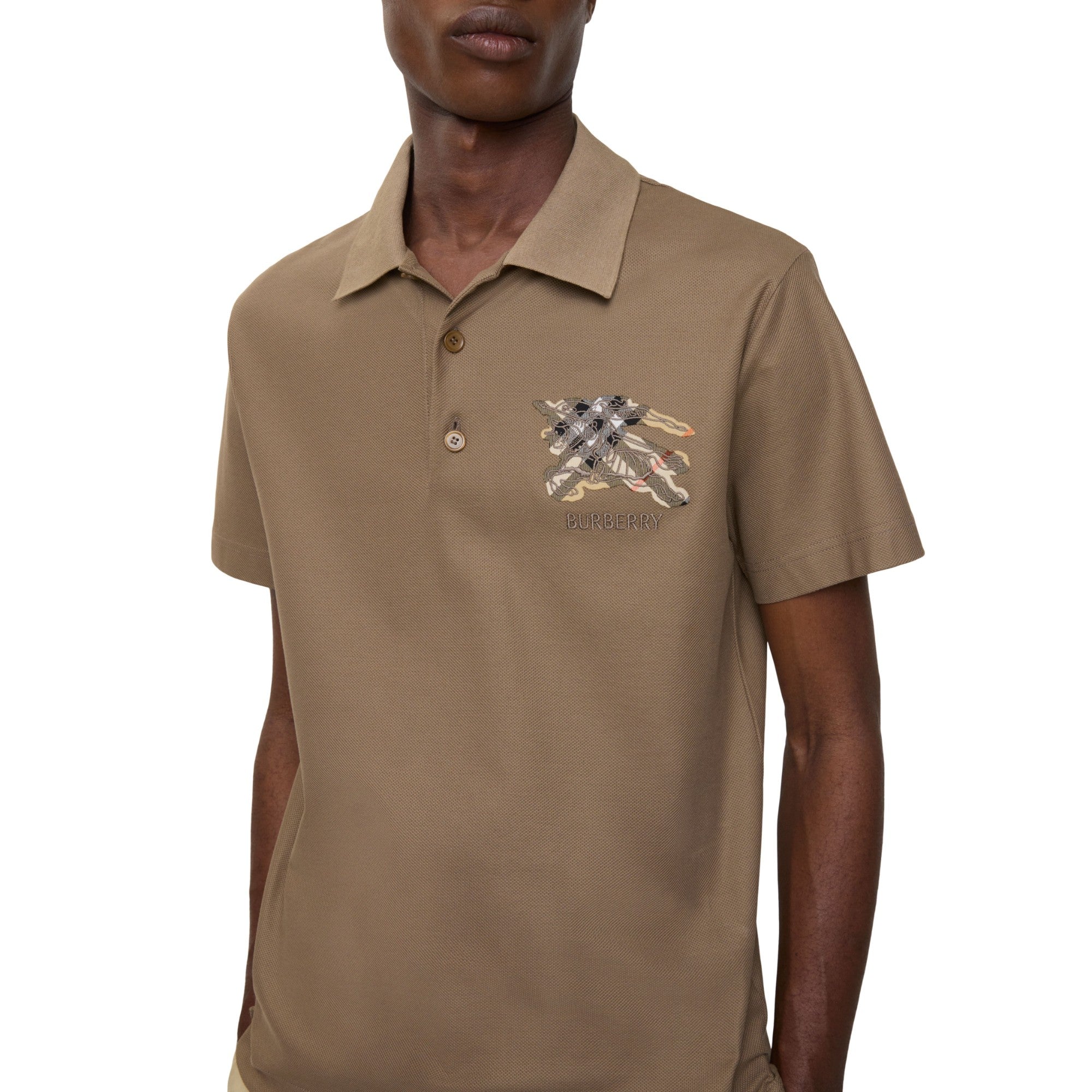 EKD 체크 코튼 폴로셔츠 클레이 브라운