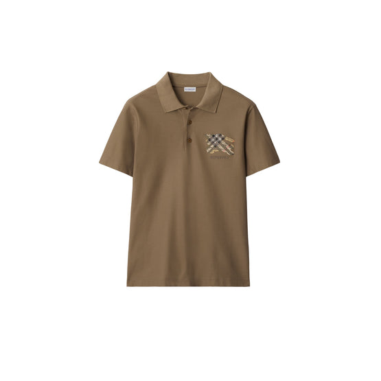 EKD 체크 코튼 폴로셔츠 클레이 브라운