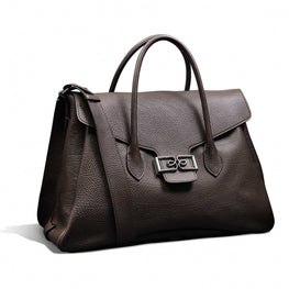B_VOLUTE CROISEE GRAINED CALF DARK BROWN