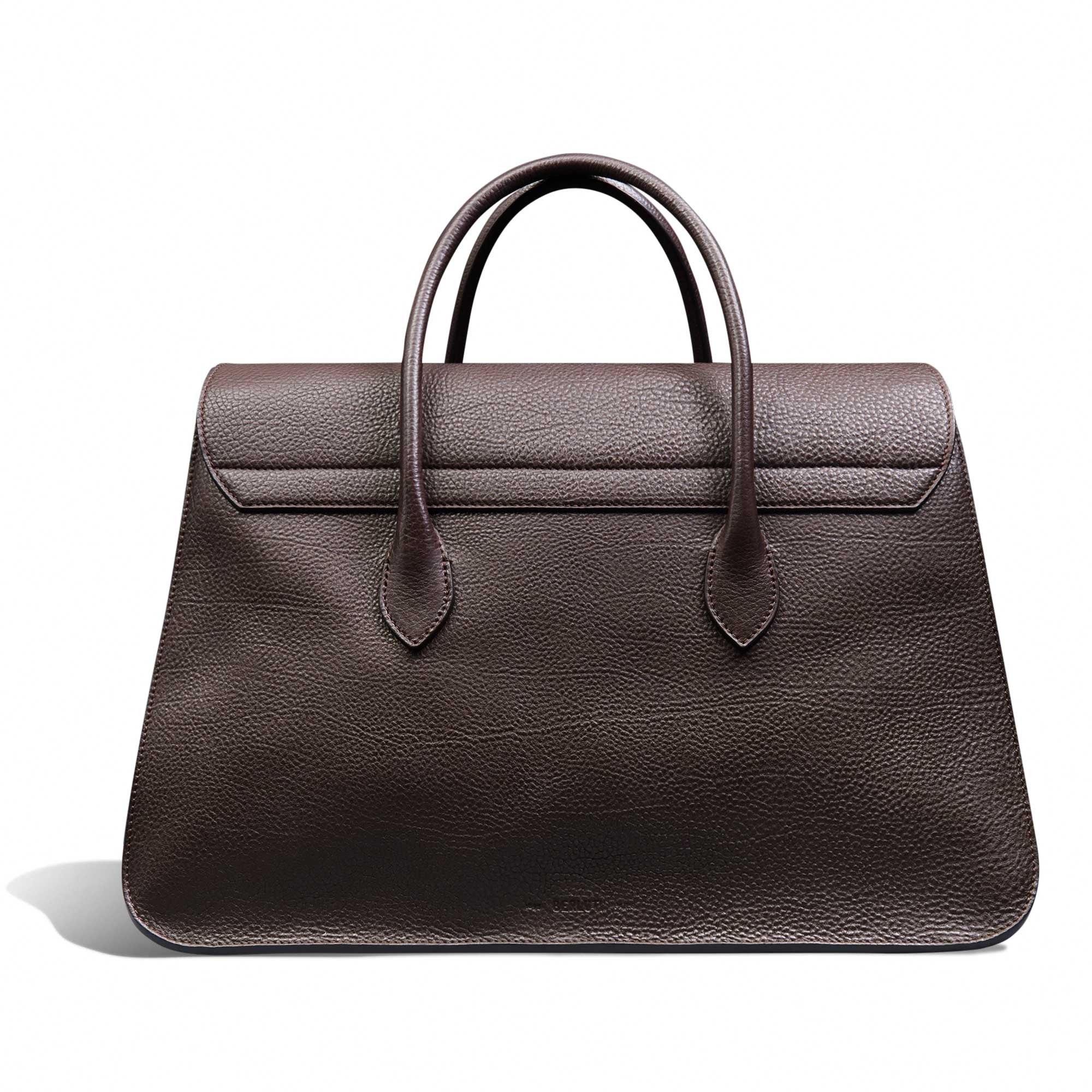 B_VOLUTE CROISEE GRAINED CALF DARK BROWN