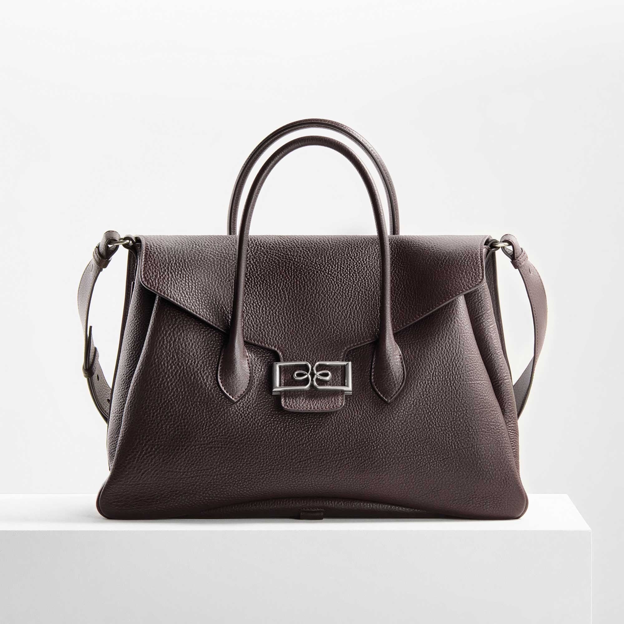B_VOLUTE CROISEE GRAINED CALF DARK BROWN