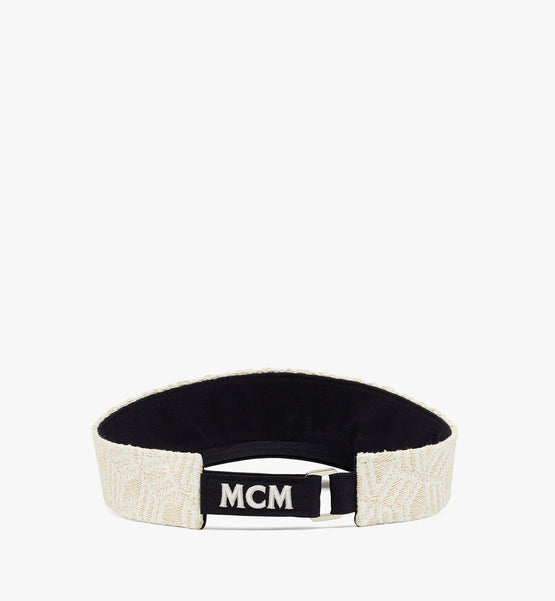 MCM Collection 큐빅 모노그램 라피아 바이저