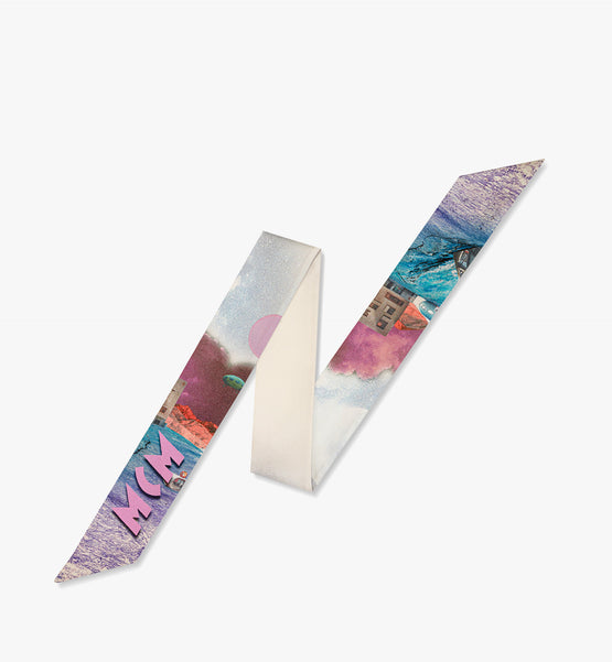 MCM Collection 레트로 퓨처리즘 오가닉 실크 쁘띠 스카프