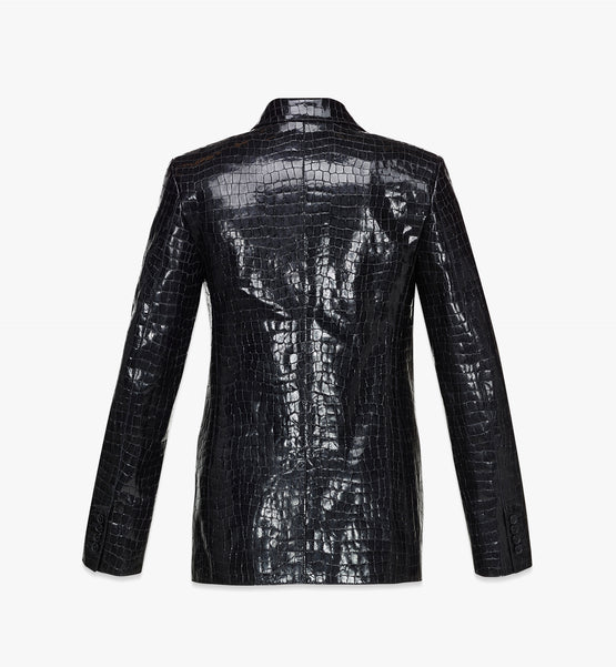MCM Collection 크로코 엠보스드 페이턴트 레더 블레이저