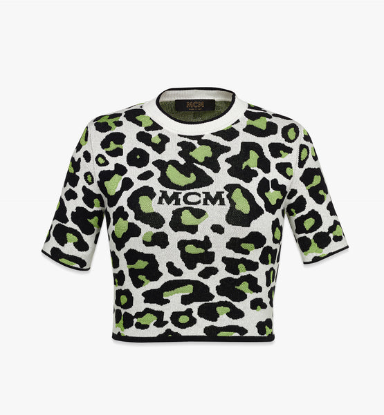 MCM Collection 레오파드 자카드 크롭 탑